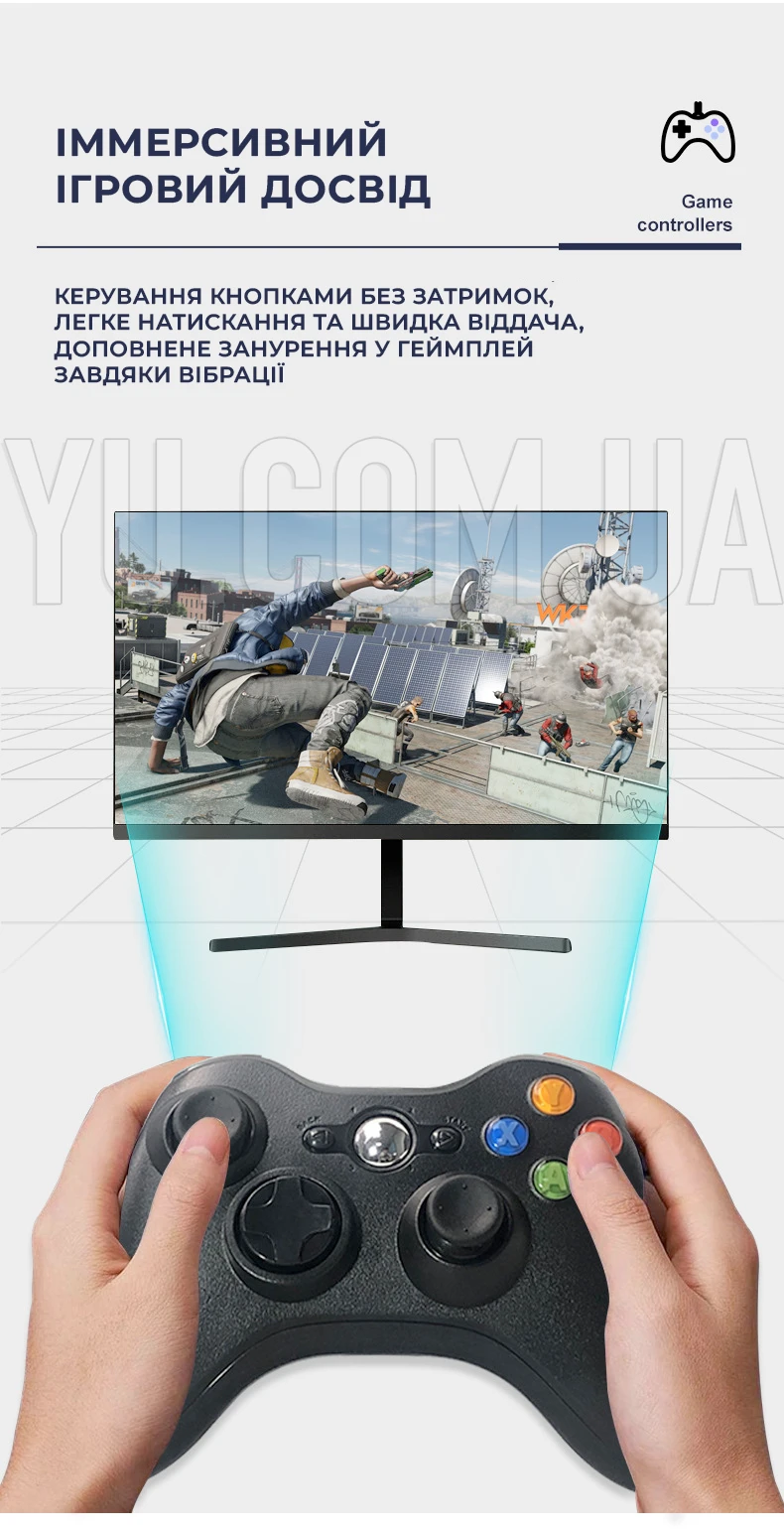 Дротовий геймпад XBOX 360 Wireless Controller ігровий джойстик для PC